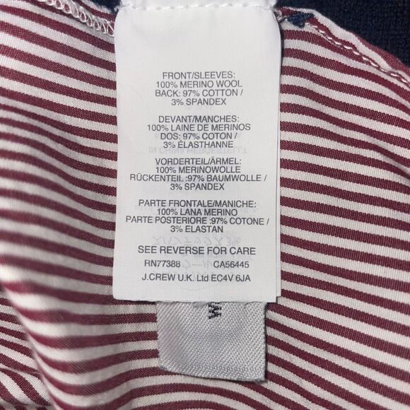 J. Crew Navy Sweater Front Striped Blouse Back Top Size Large - Picture 5 of 5